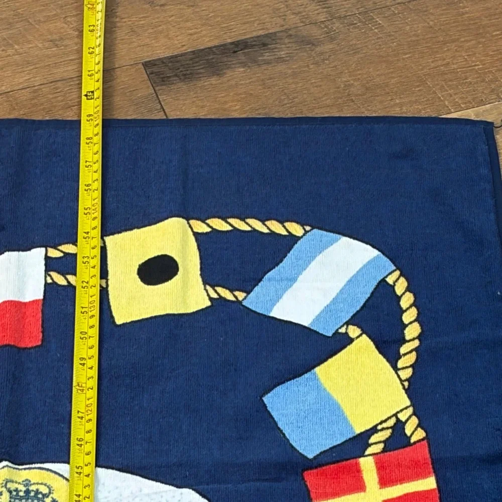 Vintage Hilasal QE2 Queen Elizabeth 2 Teddy Bear 59x29 Beach‎ Bath Towel